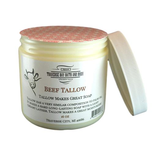 Traverse Bay Bath and Body BEEF TALLOW DEODORIZED. Soap making supplies. 16 fl oz DIY projects.