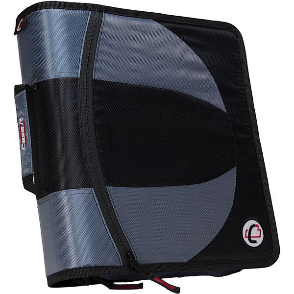 Case-it The Dual 2-in-1 Zipper Binder - Two 1.5 Inch D-Rings - Includes Pencil Pouch - Multiple Pockets - 600 Sheet Capacity - Comes with Shoulder Strap - Black Dual-101