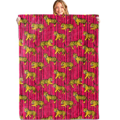 MIEPOS Cool Tiger Throw Blanket,50x60in,Soft,Lightweight Flannel,Animal Lovers Blankets - Gifts for Kids Women Girls,for Couch Office Travel,Home Living Room Modern Decor