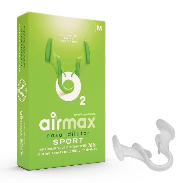 Airmax Sport Internal Nasal Dilators - Snoring aids for women and men - with free storage box for The snoring aid - Transparent - One-Pack