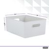 Superio 15L Medium White Smoke Ribbed Storage Bin with Lid, Plastic (2 Pack)