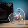 Personalised 18th Birthday Balloon Heart Block In Gift Box