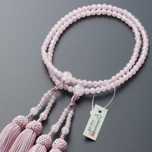 Altaraya Takita Shoten Prayer Beads for Hachisode (Yasu Kang), Genuine Prayer Beads for Women, Red Crystal (Rose Quartz), 8 Size, Pure Silk Head Included, Kyonenju (Traditional Mala Published by Takita Shoten)