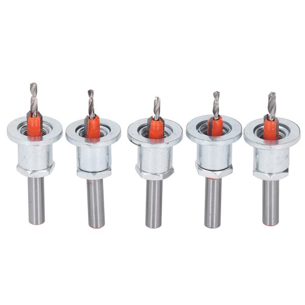 Adjustable Countersink Drill Bit Set, 5PCS with Case, Material, Wear Resistant, Consistent Depth, and Tidy, for Wood