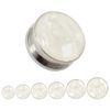 KUBOOZ Opal White Shell Stainless Steel Ear Piercings, Seashell, Opal