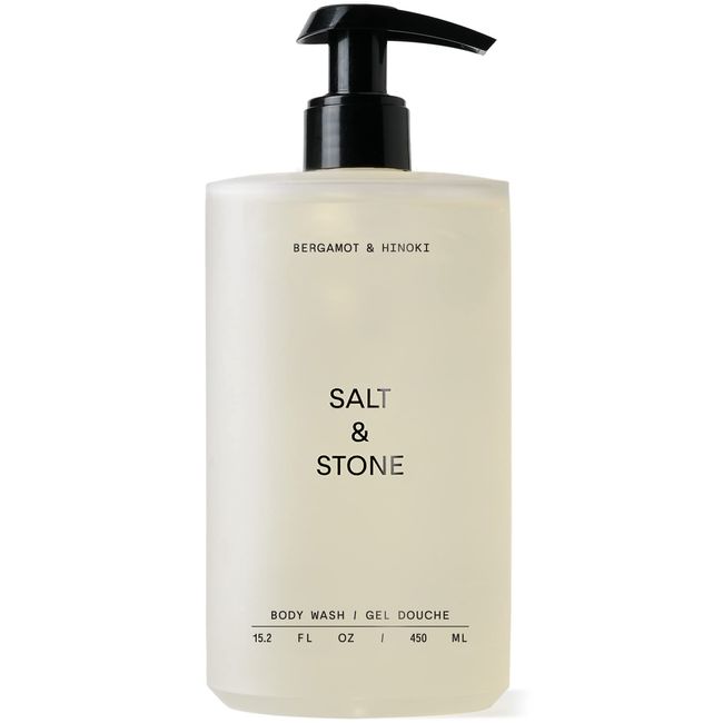 SALT & STONE Antioxidant-Rich Body Wash - Bergamot & Hinoki | Cleanse, Nourish & Soften Skin with Niacinamide & Hyaluronic Acid | Free From Parabens, Sulfates & Phthalates (15.2 fl oz)