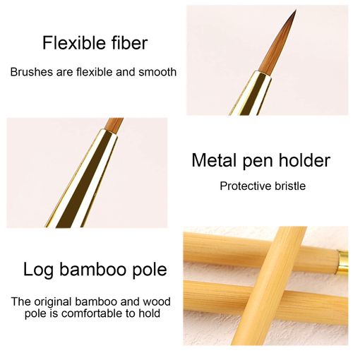 LacyMC 3 Pezzi Pennelli per Unghie,Pennelli per Nail Art Professionali, Nail Art Pennelli Set a Doppia Parte,per Unghie Acrilico Per Decorazioni Unghie e Fai di te