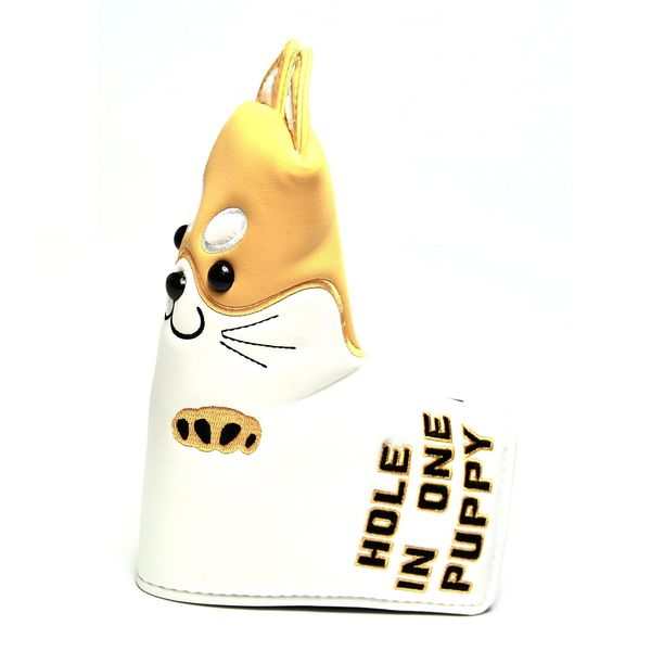 Putter Cover Headcover Odyssey 2 Ball Mallet Pin Magnet Fits Scotty Cameron Odyssey Cute Dog (Pin Type, Akita Inu, Yellow)