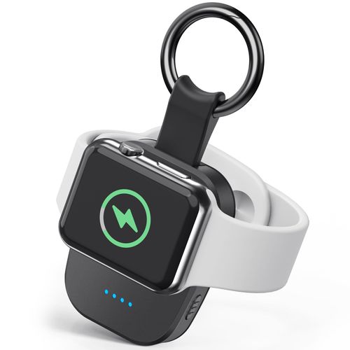 Portable Wireless Charger for iWatch, Compact Magnetic 1200mAh Power Bank Keychain Style, Apple Watch Accessories Compatible for All Apple Watch Series