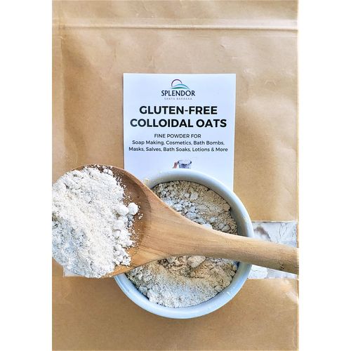 Splendor Gluten-Free Colloidal Oatmeal for Soap Making Supplies, Cosmetics Additives, Bath Bombs, Soothing Bath Soaks, Masks, Lotions Salves & More DIY 12 oz