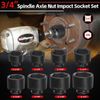 3/4'' Drive Spindle Axle Nut Impact Socket Set, 8 Pack Large Impact Socket Set