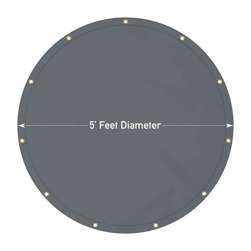 Covers & all Round Tarps, 12 Oz Made of Waterproof Tear and UV-Resistant Fabric, Multipurpose for Pool Patio Garden Equipment Sports Fields (5 Feet, Gray)