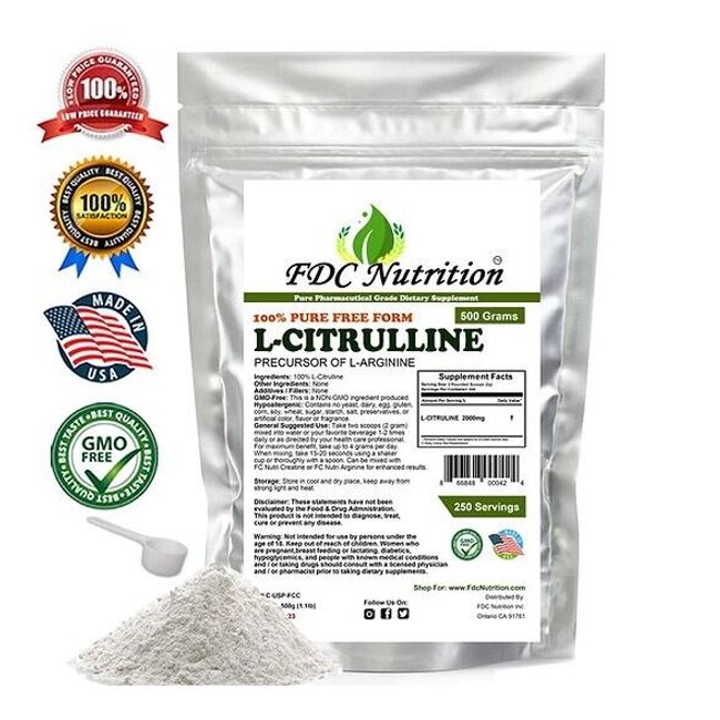 FDC NUTRITON PURE L-Citrulline (Base) Powder - (500 Grams)