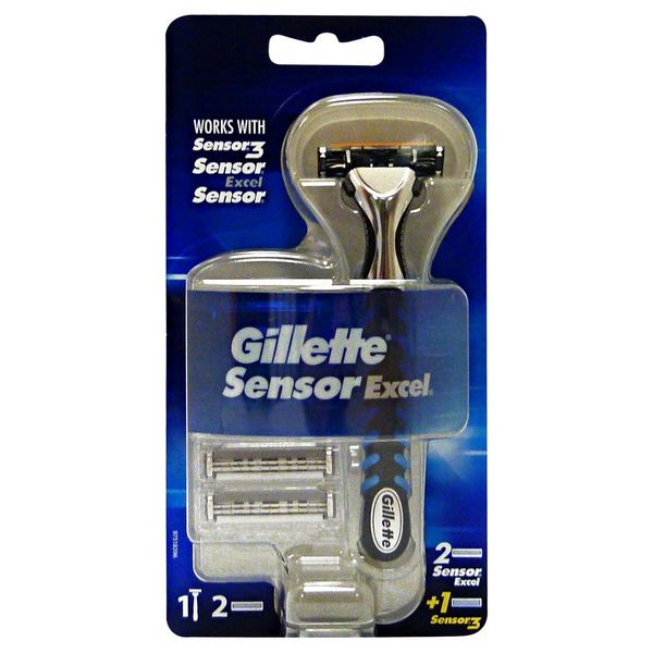 Gillette Sensor Excel Men's Razor + 3 Cartridges (Holds Sensor3 Blades)