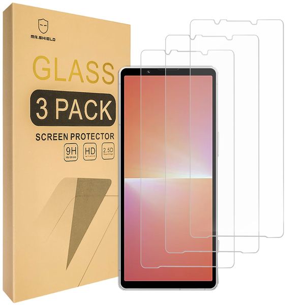 Mr.Shield [3-Pack] Screen Protector For Sony Xperia 5 V [Tempered Glass] [9H Hardness] Screen Protector