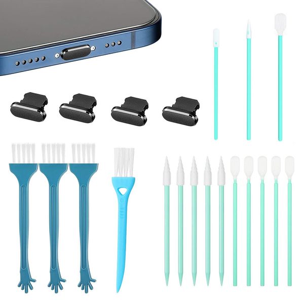 GFTCGK 21 StüCk USB C Reinigungsset, Handy Sauber Machen Set, Handy Reinigung, Reinigungsset Handy, USB C Reinigung, Verwendet Zum Reinigen des USB-Ladeanschlusses und Der KopfhöRerbuchse