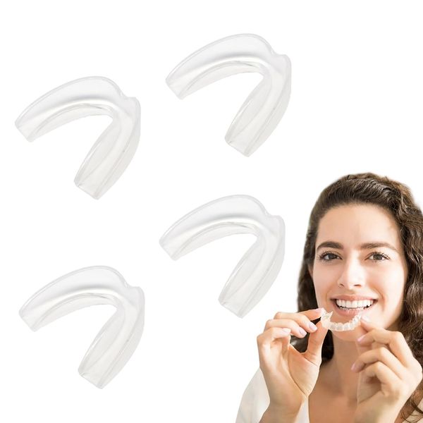 TYVOM 4Pcs Mouth Guard,Sleep Apnea Mouth Guard,Teeth Grinding Night Guard for Adults,Teeth Straightening Kit,Reusable Anti Snore Mouth Guard Perfect for Adults and Kids