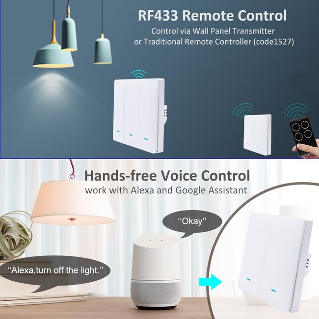 Digital Remote Control Light Switch Wireless ON OFF Remote Control Switch  for Light Bulb Chandelier 220V RF433 1/2/3/4 Ways