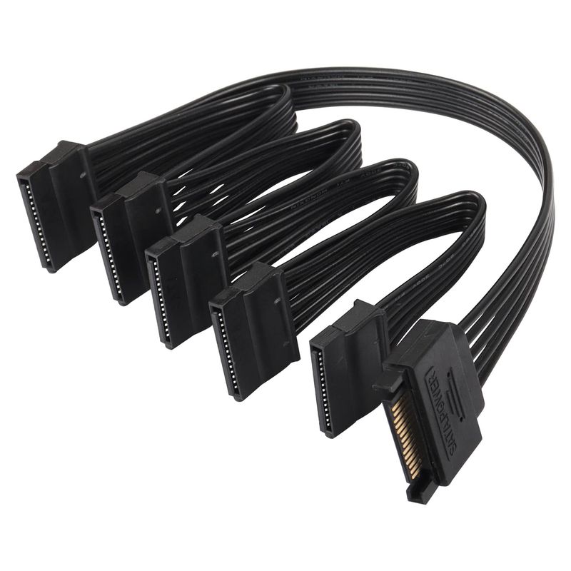 Sinloon 15 Pin SATA Splitter Adapter Cable 15 Pin SATA 1 to 5 SATA ...