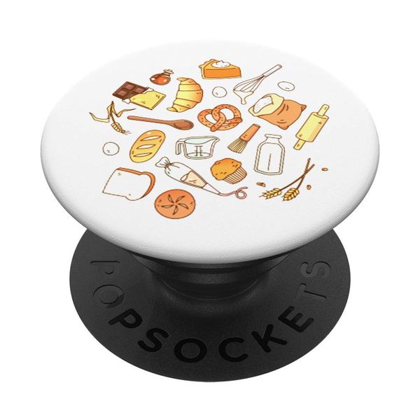 Cooking Food Utensils Baking Tools Cute Pattern Pastry Chef PopSockets Swappable PopGrip