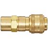 Dixon Valve 4DF4-B Brass Automatic Industrial Interchange Pneumatic Fitting, Socket, 1/2" Coupler x 1/2" - 14 NPTF Female Thread