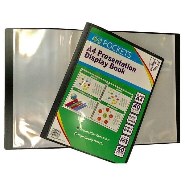 A4 Black Display Book Folder - 40 Pockets