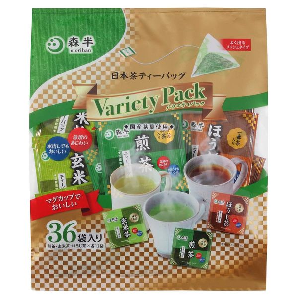 Mori Han Japanese Tea Bag Variety Pack, 36 Bags x 2 Bags