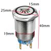 ESUPPORT 12V Car Vehicle Blue LED Light Interior Push Button Stainless Steel Toggle Switch Socket Plug Wire 19mm