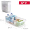 DTD QUALITY MATTERS Organizer Clear Plastic Refrigerator Storage Box with Handle, Stackable & Multipurpose (Nº11 – 37 x 18 x 10 cm)