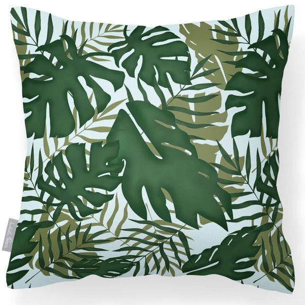 Izabela Peters Outdoor Cushions Waterproof, 43 cm, Filled Outdoor Cushion, Palm - Duck Egg, Garden Furniture Cushions, Outdoor Seat Cushions, Garden Chair Cushions