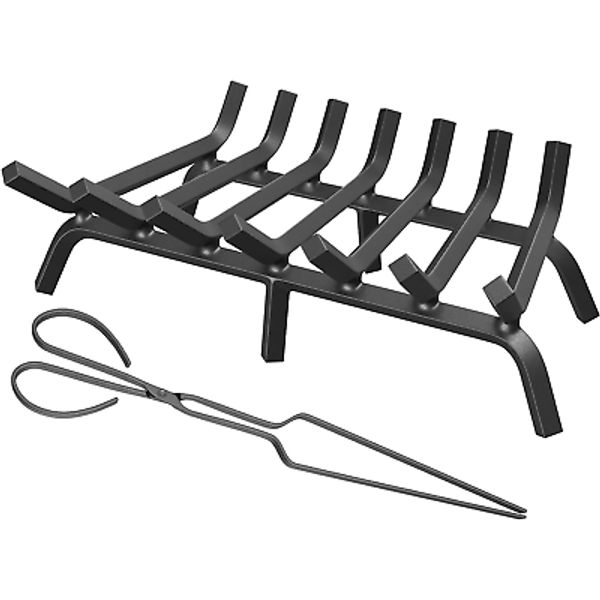 Fireplace Grate 30 Inch Heavy Duty Wrought Iron Fireplace Log Grate, 4/5" Bar Fi