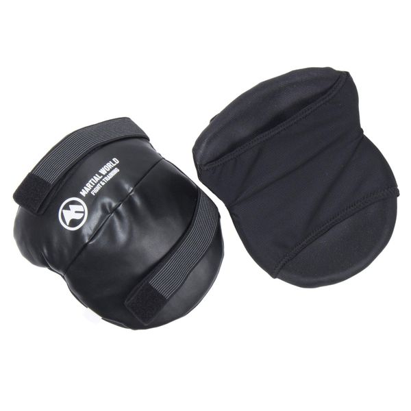 MARTIAL WORLD KG-PRO Professional Knee Guards, Black