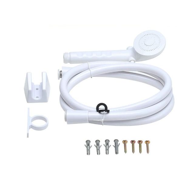 RV Handheld Shower Head And Hose With Shut Off Plastic (White)
