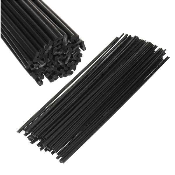 MASUNN 50PCS Plastic Welding Rods Black PP Welding Sticks 250mm for Plastic Welding