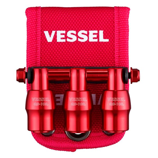 VESSEL QB-10B3RR Limited Quick Catcher, 3 Row Holder, Red
