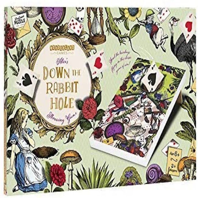 Professor Puzzle Down The Rabbit Hole - Alice in Wonderland Themed Corn Hole Game/Bean Bag Toss Game