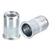 sourcing map M6 Rivet Nuts, 50pcs Zinc Plated Carbon Steel Knurled Flat Head Threaded Insert Nuts
