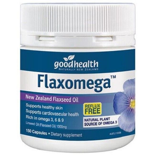 Good Health Flaxomega Flaxseed Oil 1000mg 150 Capsules - made in New Zealand