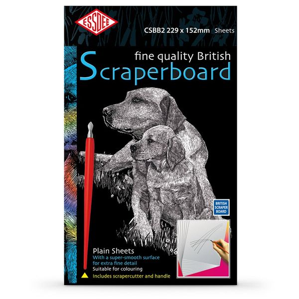 Essdee : Scraperboard : White : 229x152mm : Pack of 10 Sheets