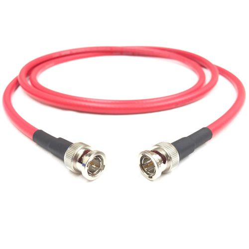 Custom Cable Connection 15 Foot HD-SDI 3G RG6 BNC to BNC Video Coaxial Cable (75 Ohm) Red 4.5Ghz - Made in The USA - (108301-15RED)
