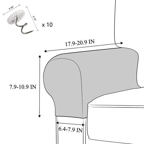 NEKOSUKI Arm Rest Covers, Set of 2 Stretch Diamond Pattern Armchair Couch Stretch Armrest Chair Covers for Furniture Protector, Anti-Slip Sofa Chair Arm Caps Spandex Polyester Slipcovers (Navy)