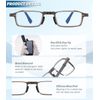 Hubeye Ultra Thin Folding Reading Glasses for Men 2 Pack Blue Light Blocking Compact Computer Foldable Readers Pocket Portable Sturdy Frame With Case +1.0