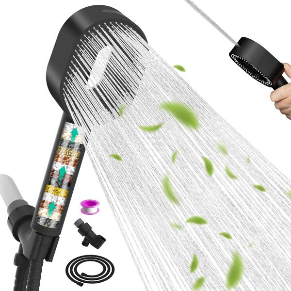 High Pressure Shower Head with Handheld Spray Filtered Showerhead 3 Spray Modes