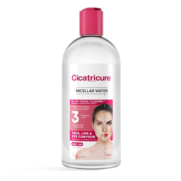 CICATRICURE Micellar Water Facial Cleanser, 13.5 Ounce