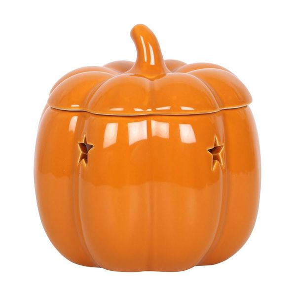 Autumn Vibes Pumpkin Ceramic Wax Melt Burner - Spooky Halloween and Cozy Fall Ambiance - Ideal for Autumn Wax Melts and Pumpkin Oil - Stylish Ceramic Pumpkins - Perfect Halloween Wax Burner