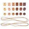 Excellerations Wooden Natural Lacing Beads - 80 Pieces
