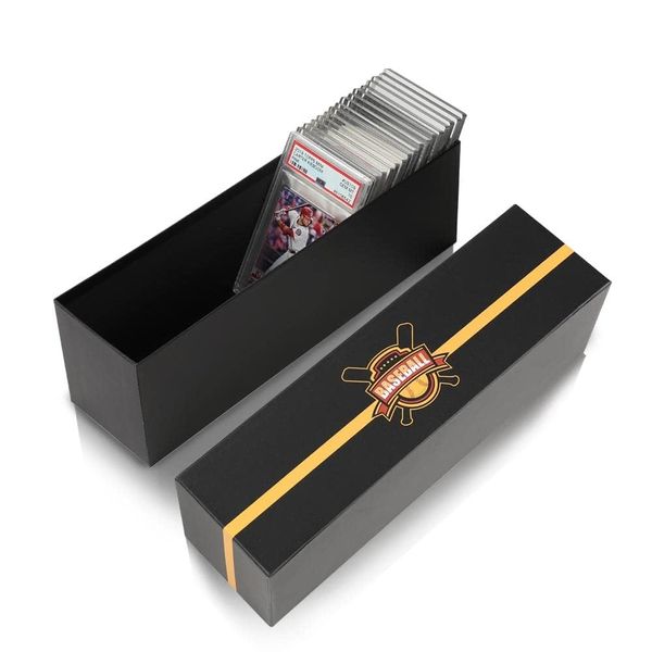 CROSSDESIGN Graded Card Storage Box Holds 50-55Graded Cards Holder Container Black