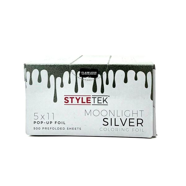 StyleTek Moonlight Silver Coloring Foil 5X11 Pop-Up Foil 500 PC