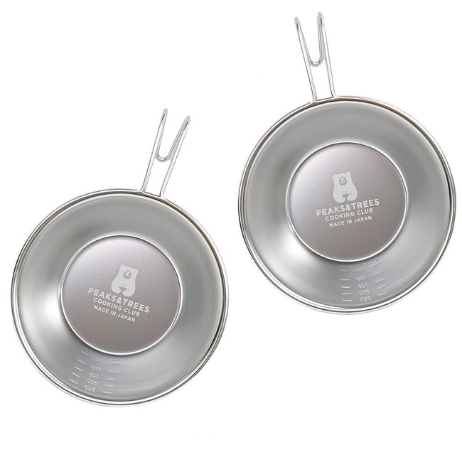 PEAKS&TREES Tsubame sanjo Sierra Cup, Stainless Steel, 11.2 fl oz (330 ml), Bear Pattern, (Stainless Steel, Set of 2)