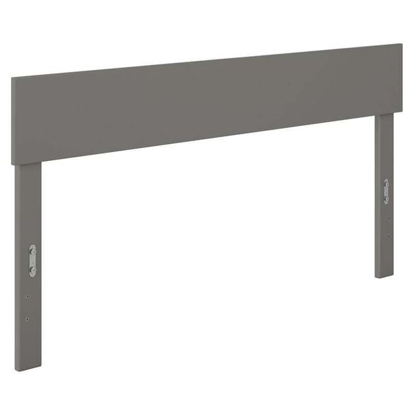 Pemberly Row Modern Solid Wood Queen Size Headboard with Sleek Veneer in Gray